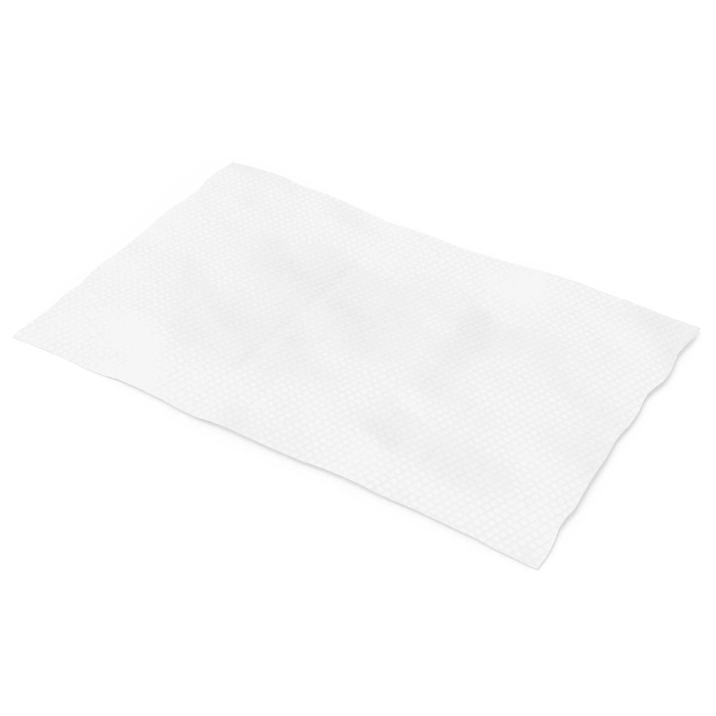 Single white extra large Modern Kindred pet wipe unfolded on a white background
